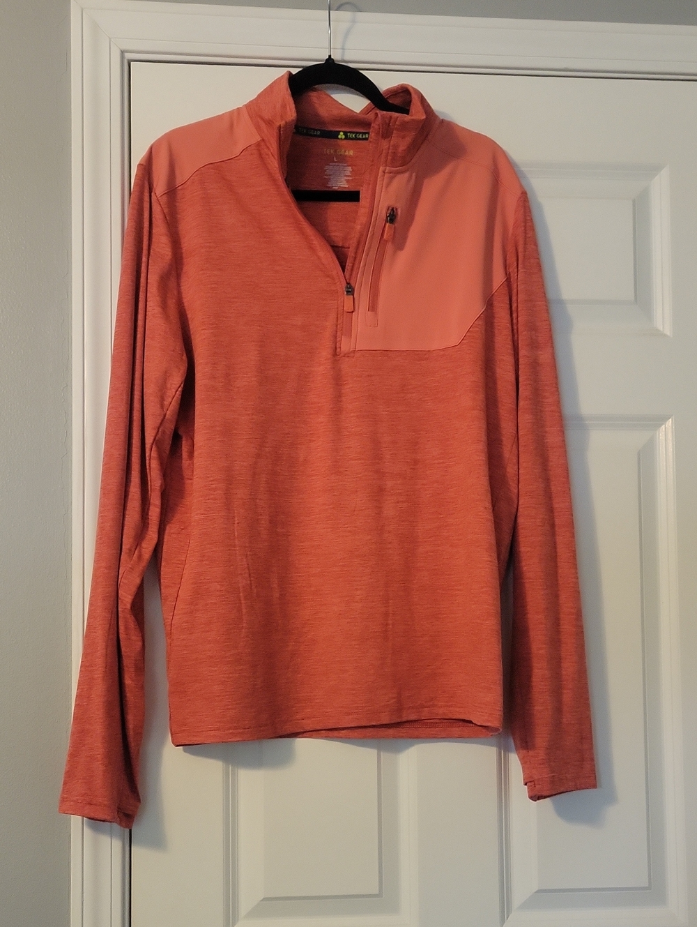 tek gear Men's Orange Zip-Up Performance Zip Up